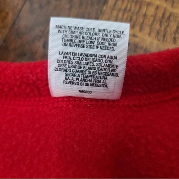 Vintage 80's Red Fleece Ugly Christmas Cardigan Medium - Picture 5 of 9